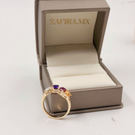 Family Ring 4 piedras Diseño 8 - Anillo Familiar de Oro (10k, 14k, 18k) o Plata 0.925 y Piedras de Nacimiento