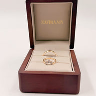 Anillos de boda Corona Princesa Incrustaciones Moissanita - Argolla de Matrimonio en Oro Sólido (10k, 14k, 18k) o Plata