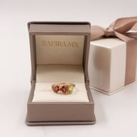 Family Ring 4 piedras Diseño 7 - Anillo Familiar de Oro (10k, 14k, 18k) o Plata 0.925 y Piedras de Nacimiento