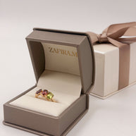 Family Ring 4 piedras Diseño 7 - Anillo Familiar de Oro (10k, 14k, 18k) o Plata 0.925 y Piedras de Nacimiento