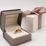 Family Ring 4 piedras Diseño 7 - Anillo Familiar de Oro (10k, 14k, 18k) o Plata 0.925 y Piedras de Nacimiento