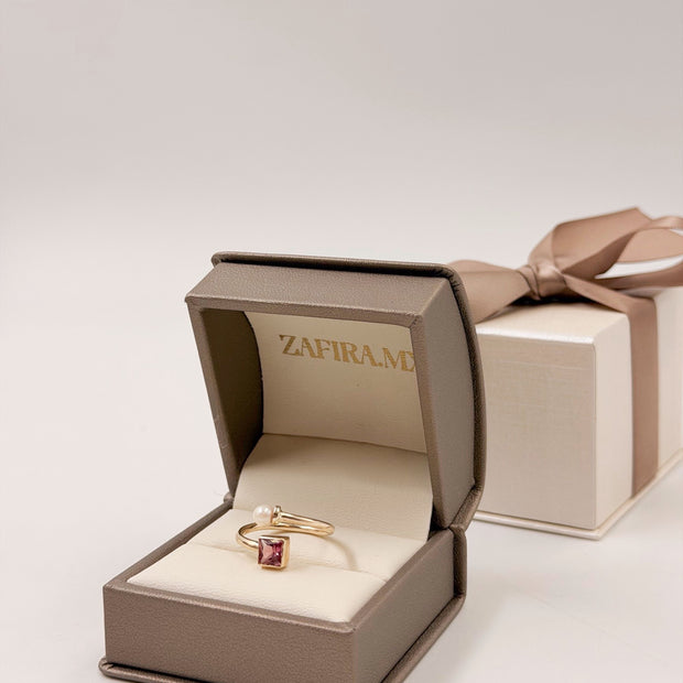 Family Ring 2 piedras Diseño 1 - Anillo Familiar de Oro (10k, 14k, 18k) o Plata 0.925 y Piedras de Nacimiento