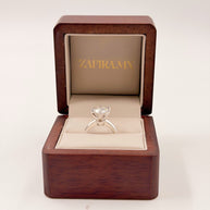 Anillo de Compromiso 2.5ct Corte REDONDO Solitario 6 prongs - Anillo de Compromiso en Oro (10k, 14k, 18k) o Plata y Diamante Lab-Grown o Moissanita