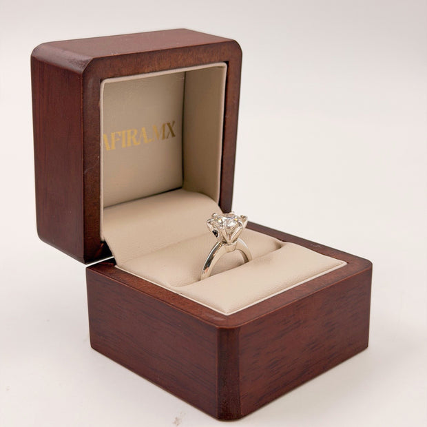 Anillo de Compromiso 2.5ct Corte REDONDO Solitario 6 prongs - Anillo de Compromiso en Oro (10k, 14k, 18k) o Plata y Diamante Lab-Grown o Moissanita