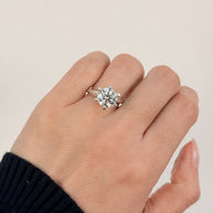 Anillo de Compromiso 2.5ct Corte REDONDO Solitario 6 prongs - Anillo de Compromiso en Oro (10k, 14k, 18k) o Plata y Diamante Lab-Grown o Moissanita