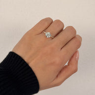 Anillo de Compromiso 1.0ct Corte REDONDO Solitario 6 prongs - Anillo de Compromiso en Oro (10k, 14k, 18k) o Plata y Diamante Lab-Grown o Moissanita