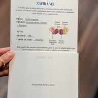 Family Ring 4 piedras Diseño 8 - Anillo Familiar de Oro (10k, 14k, 18k) o Plata 0.925 y Piedras de Nacimiento