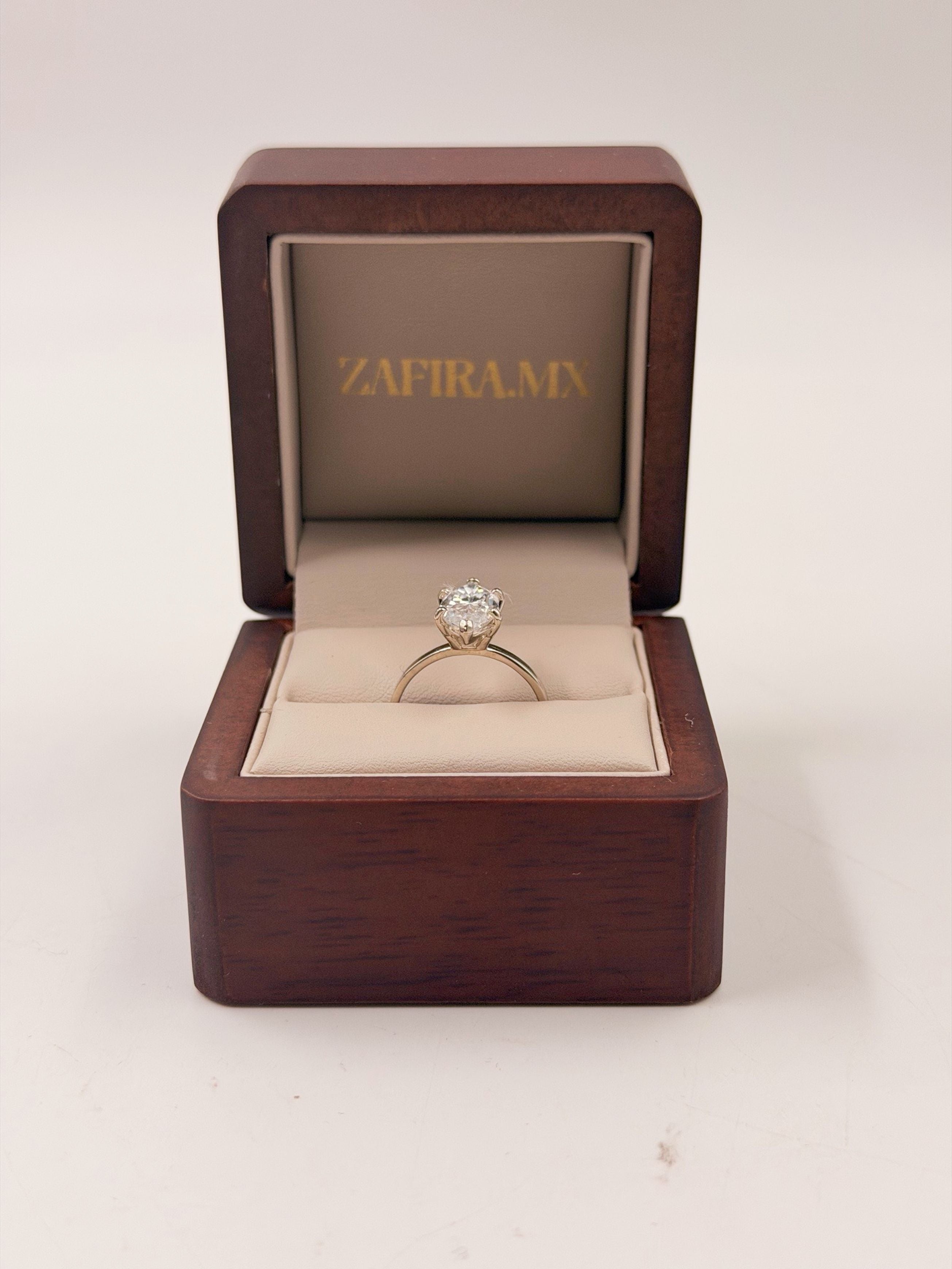 Anillo de Compromiso 2.5ct Corte MARQUISE solitario - Anillo de Compromiso en Oro (10k, 14k, 18k) o Plata 0.925 y Diamante Lab-Grown o Moissanita