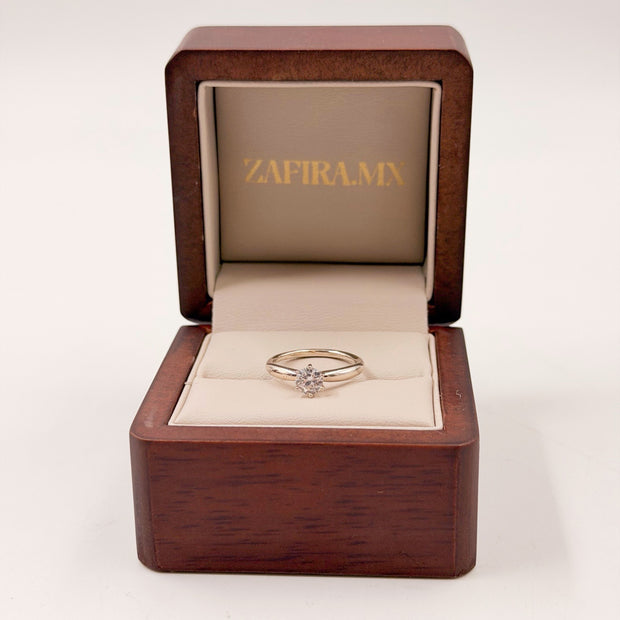 Anillo de Compromiso 0.5ct corte REDONDO solitario 6 Prongs - Anillo de Compromiso en Oro (10k, 14k, 18k) o Plata 0.925 y Diamante Lab-Grown o Moissanita