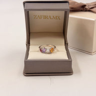 Family Ring 4 piedras Diseño 9 - Anillo Familiar de Oro (10k, 14k, 18k) o Plata 0.925