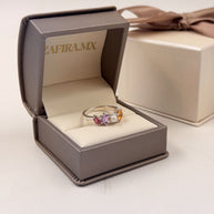 Family Ring 4 piedras Diseño 9 - Anillo Familiar de Oro (10k, 14k, 18k) o Plata 0.925