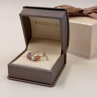 Family Ring 4 piedras Diseño 9 - Anillo Familiar de Oro (10k, 14k, 18k) o Plata 0.925