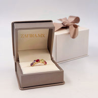 Family Ring 6 piedras Diseño 1 - Anillo Familiar de Oro (10k, 14k, 18k) y Piedras de Nacimiento