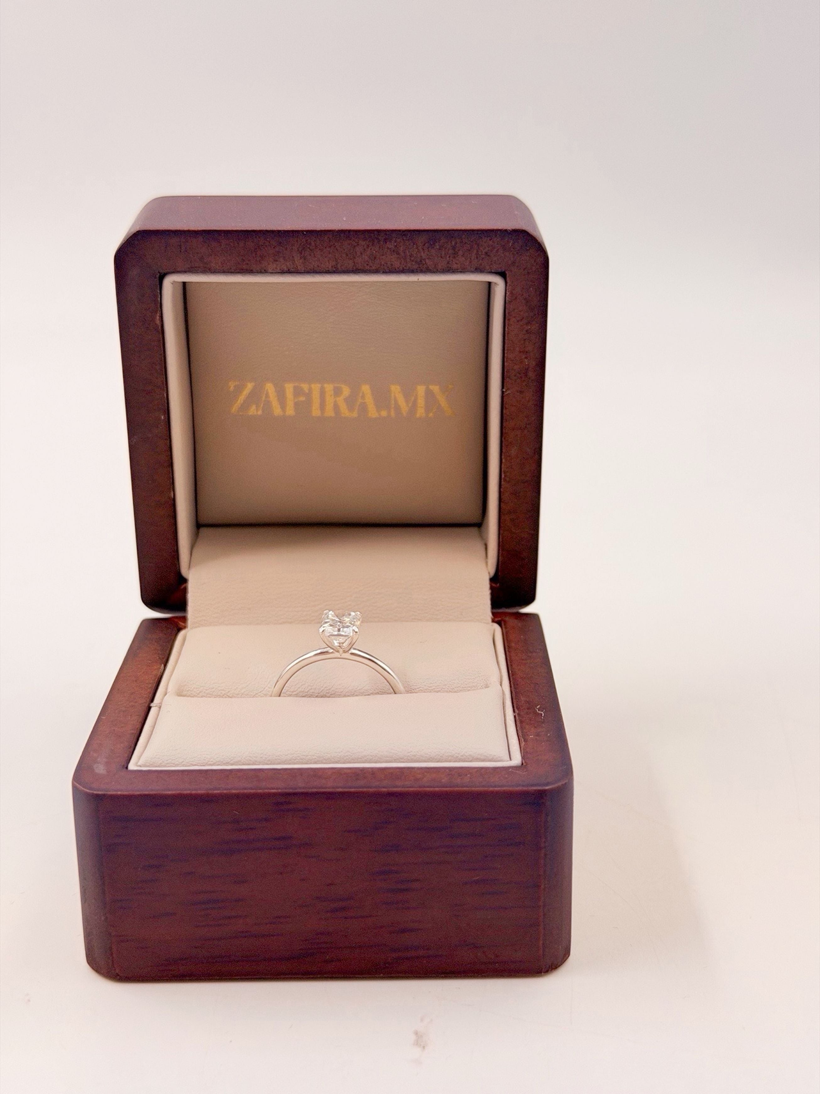 Anillo de Compromiso 1.0ct Corte ESMERALDA solitario- Anillo de Compromiso en Oro (10k, 14k, 18k) o Plata 0.925 y Diamante Lab-Grown o Moissanita