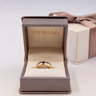 Pinky ring Zafiro redondo 3.0mm - Joyería Fina en Oro Sólido (10k, 14k, 18k) (Copia)