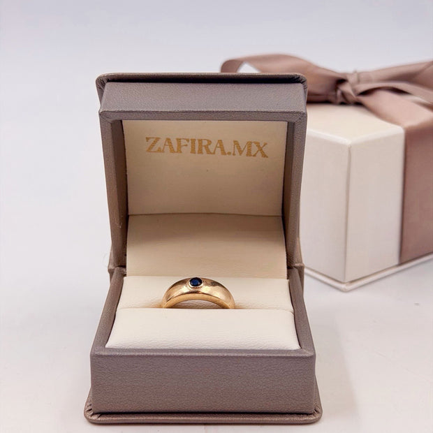 Pinky ring Zafiro redondo 3.0mm - Joyería Fina en Oro Sólido (10k, 14k, 18k) (Copia)