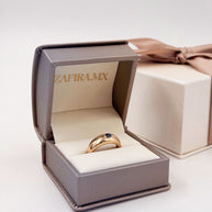 Pinky ring Zafiro redondo 3.0mm - Joyería Fina en Oro Sólido (10k, 14k, 18k) (Copia)