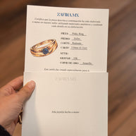 Pinky ring Zafiro redondo 3.0mm - Joyería Fina en Oro Sólido (10k, 14k, 18k) (Copia)