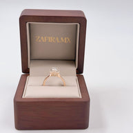 Anillo de Compromiso 1.0ct Corte ESMERALDA con Halo- Anillo de Compromiso en Oro (10k, 14k, 18k) o Plata 0.925 y Diamante Lab-Grown o Moissanita