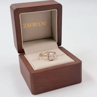 Anillo de Compromiso 1.0ct Corte ESMERALDA con Halo- Anillo de Compromiso en Oro (10k, 14k, 18k) o Plata 0.925 y Diamante Lab-Grown o Moissanita