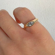 Pinky ring Marquise 0.5ct - Joyería Fina en Oro Sólido (10k, 14k, 18k)