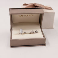 Bridal Set Fer: Anillo Marquise (2.0 ct) + anillo abierto de Peras (0.5 ct) - Anillo de Compromiso set en Oro (10k, 14k, 18k) y Diamante Lab-Grown o Moissanita