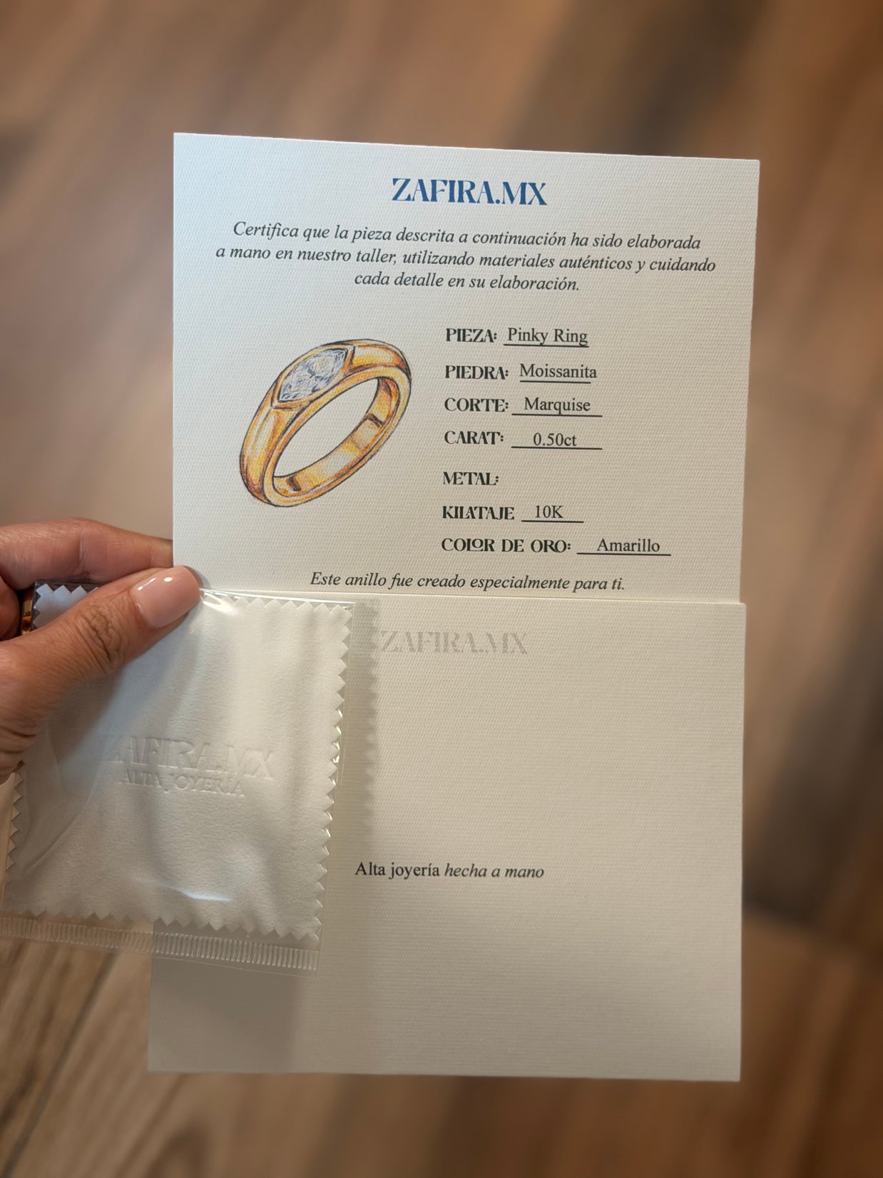 Pinky ring Marquise 0.5ct - Joyería Fina en Oro Sólido (10k, 14k, 18k)