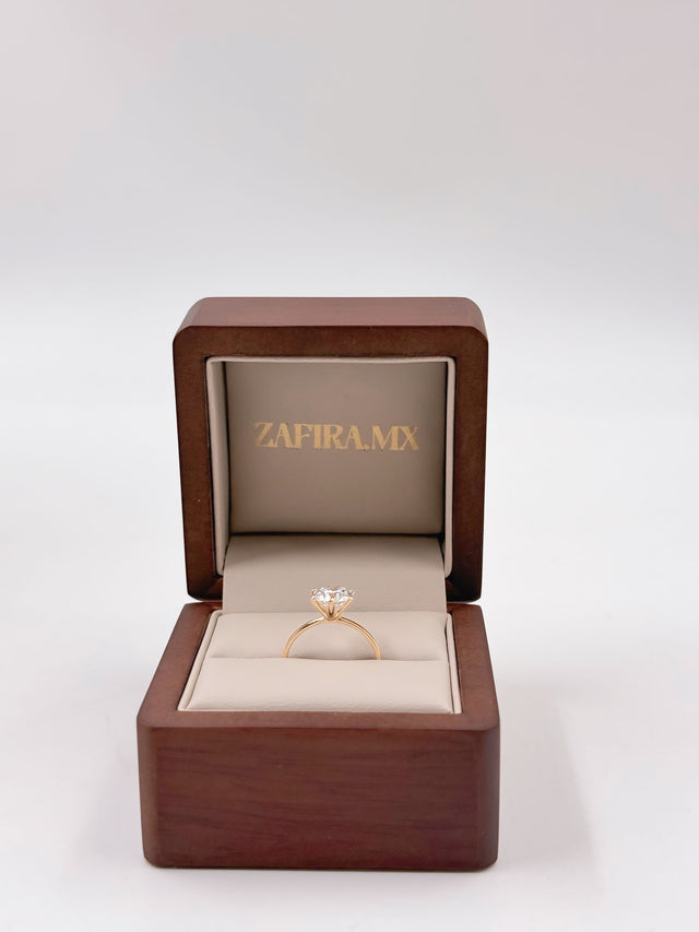 Anillo de Compromiso 1.5ct Corte REDONDO Solitario 6 prongs