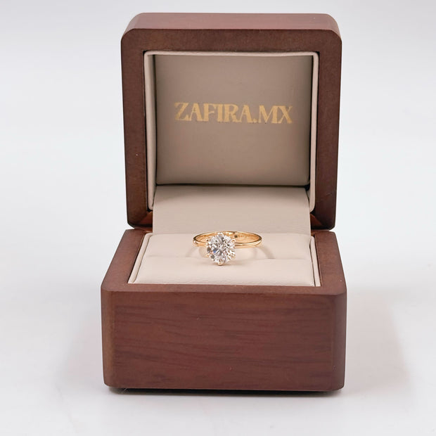 Anillo de Compromiso 1.5ct Corte REDONDO Solitario 6 prongs- Anillo de Compromiso en Oro (10k, 14k, 18k) o Plata 0.925 y Diamante Lab-Grown o Moissanita