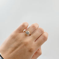 Anillo de Compromiso 1.5ct Corte REDONDO Solitario 6 prongs