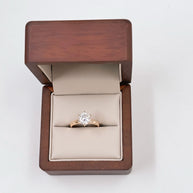 Anillo de Compromiso Amelia 2.0ct Corte REDONDO Solitario- Anillo de Compromiso en Oro (10k, 14k, 18k) o Plata 0.925 y Diamante Lab-Grown o Moissanita