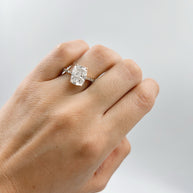 Anillo de Compromiso 3.0 ct Corte CUSHION ELONGATED con media churumbela- Anillo de Compromiso en Oro (10k, 14k, 18k)  y Diamante Lab-Grown