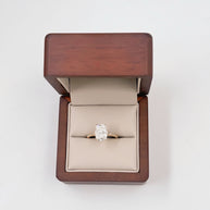 Anillo de Compromiso 3.0 ct Corte CUSHION ELONGATED con media churumbela- Anillo de Compromiso en Oro (10k, 14k, 18k)  y Diamante Lab-Grown