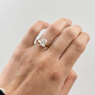 Anillo de Compromiso 1.5ct Corte RADIANTE Solitario- Anillo de Compromiso en Oro (10k, 14k, 18k) o Plata 0.925 y Diamante Lab-Grown o Moissanita