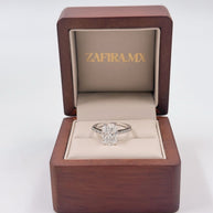 Anillo de Compromiso 3.0 ct Corte CUSHION ELONGATED con media churumbela- Anillo de Compromiso en Oro (10k, 14k, 18k)  y Diamante Lab-Grown