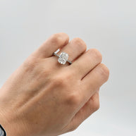 Anillo de Compromiso 3.0 ct Corte CUSHION ELONGATED con media churumbela- Anillo de Compromiso en Oro (10k, 14k, 18k)  y Diamante Lab-Grown