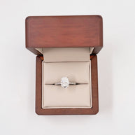 Anillo de Compromiso 3.0 ct Corte CUSHION ELONGATED con media churumbela- Anillo de Compromiso en Oro (10k, 14k, 18k)  y Diamante Lab-Grown