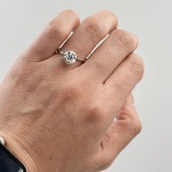 Anillo de Compromiso 1.5ct Corte REDONDO Solitario 6 prongs