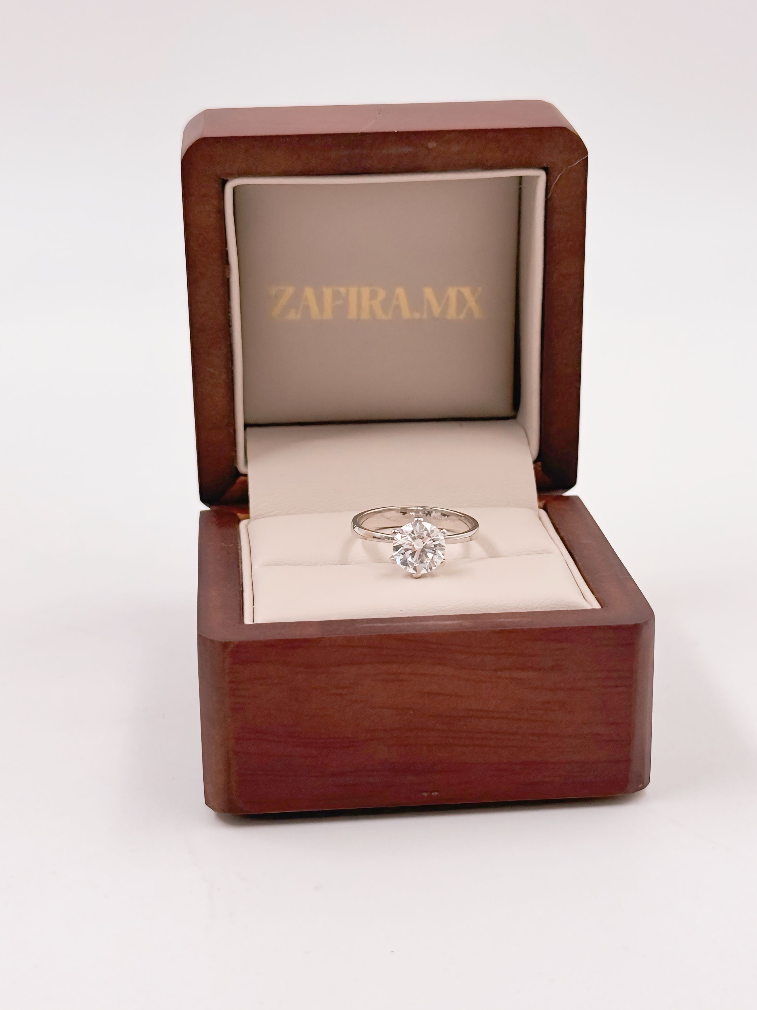 Anillo de Compromiso 1.5ct Corte REDONDO Solitario 6 prongs