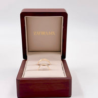 Argolla Corona con incrustaciones Moissanita - Oro solido (10k, 14k, 18k)