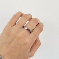 Anillo familiar simétrico - Anillo Familiar de Oro (10k, 14k, 18k) y Piedras de Nacimiento