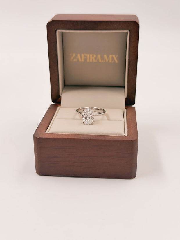 Anillo de Compromiso 2.0ct Corte OVAL Solitario