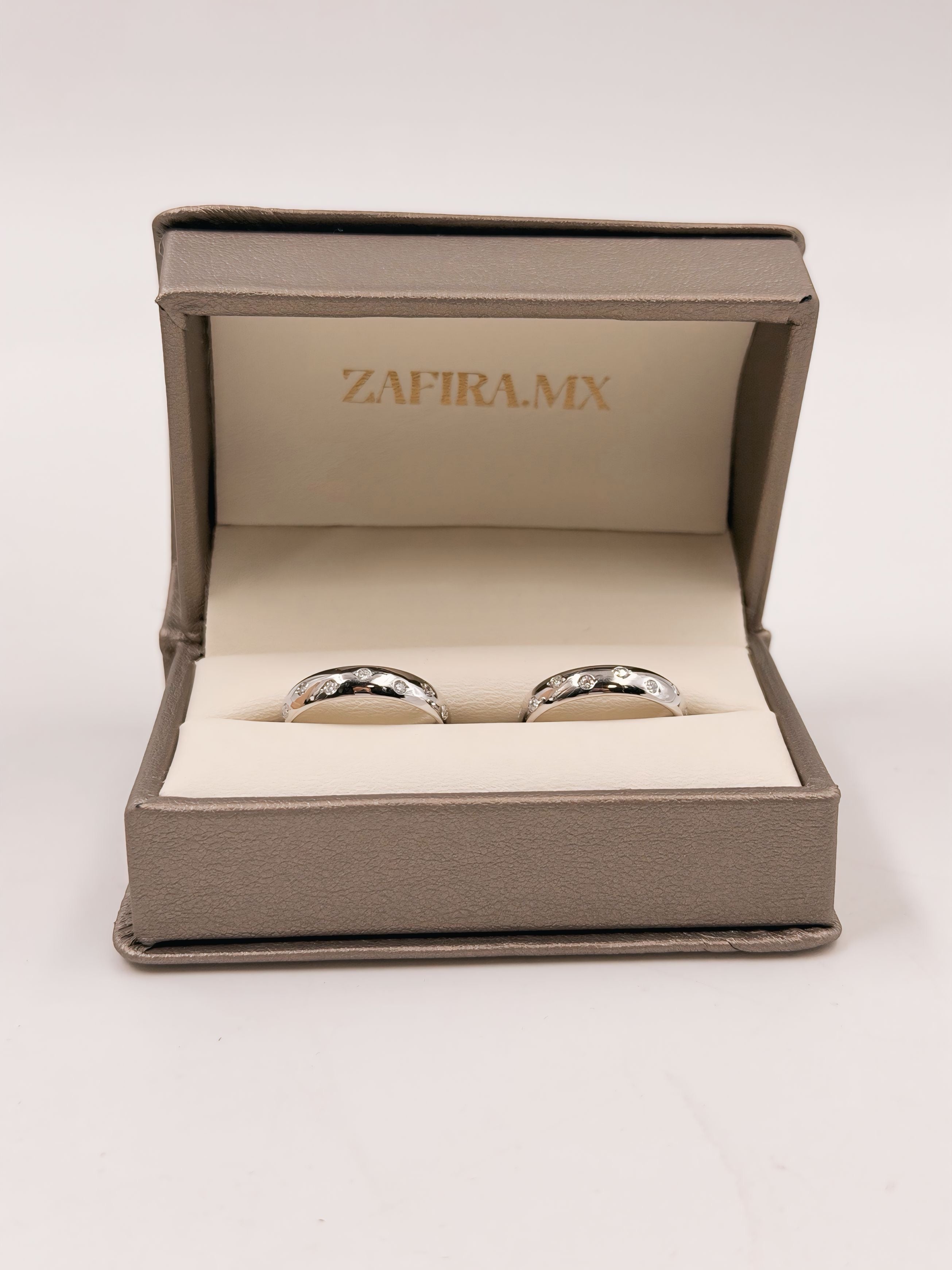 Argollas PLATA Valentina con Diamantes Labgrowm