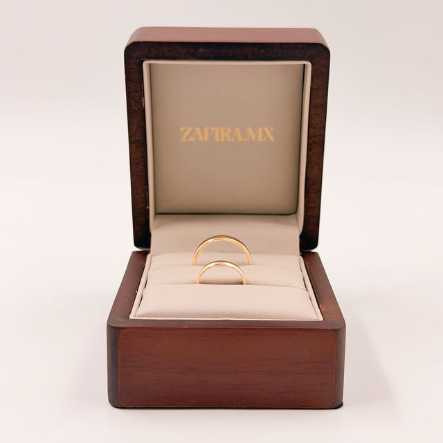 Anillos de boda clásicos (Set 3mm y 4mm) - Argolla de Matrimonio en Oro Sólido (10k, 14k, 18k) o Plata 0.925