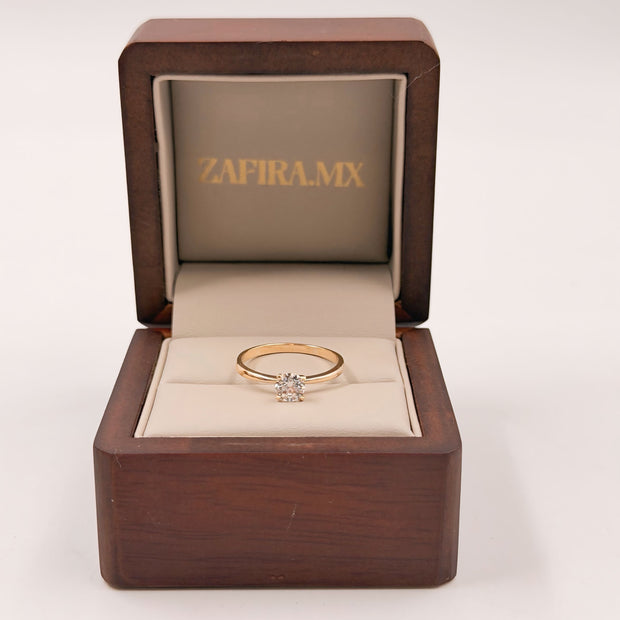 Anillo de Compromiso 0.5ct corte REDONDO solitario 4 Prongs - Anillo de Compromiso en Oro (10k, 14k, 18k) o Plata 0.925 y Diamante Lab-Grown o Moissanita