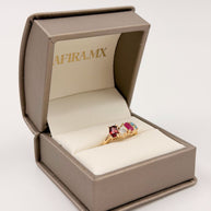 Family Ring 4 piedras Diseño 3 - Anillo Familiar de Oro (10k, 14k, 18k) o Plata 0.925 y Piedras de Nacimiento