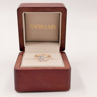 Anillo de Compromiso 1.5ct Corte REDONDO media churumbela- Anillo de Compromiso en Oro (10k, 14k, 18k) o Plata 0.925 y Diamante Lab-Grown o Moissanita