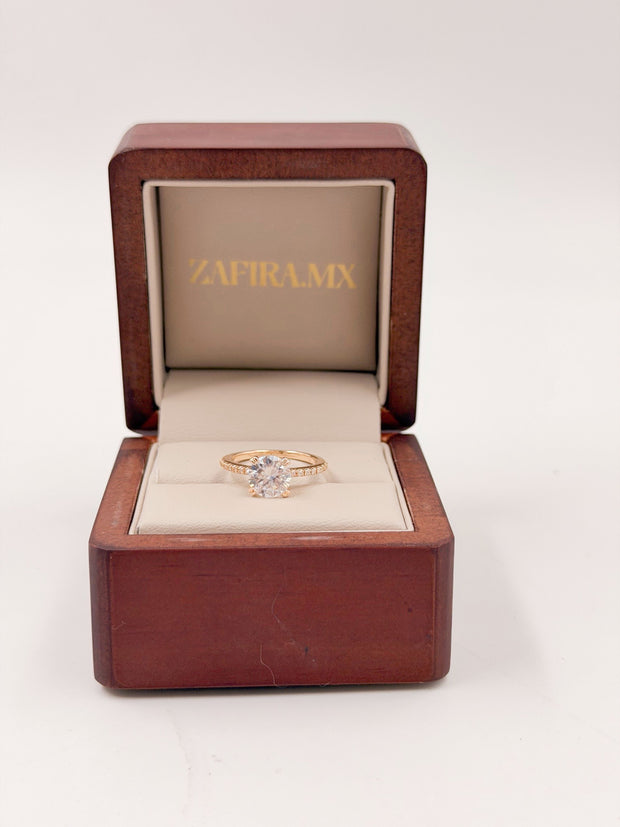 Anillo de Compromiso 1.5ct Corte REDONDO media churumbela