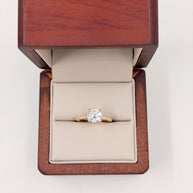 Anillo de Compromiso 1.5ct Corte REDONDO media churumbela- Anillo de Compromiso en Oro (10k, 14k, 18k) o Plata 0.925 y Diamante Lab-Grown o Moissanita