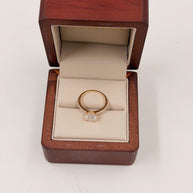 Anillo de Compromiso 1.5ct Corte REDONDO media churumbela- Anillo de Compromiso en Oro (10k, 14k, 18k) o Plata 0.925 y Diamante Lab-Grown o Moissanita